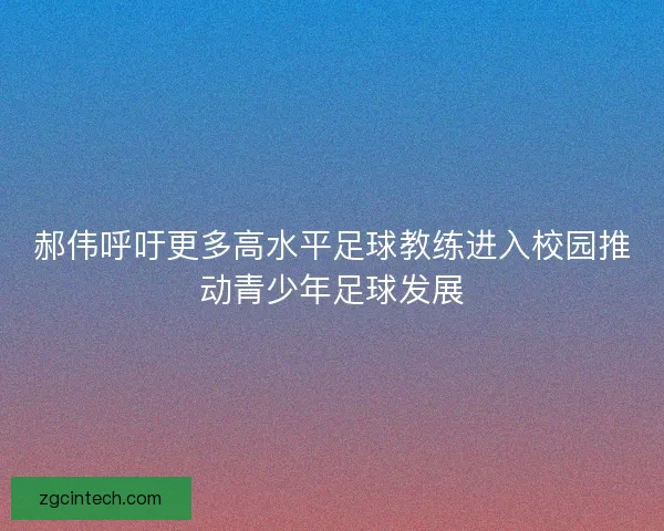 郝伟呼吁更多高水平足球教练进入校园推动青少年足球发展 郝伟呼吁更多高水平足球教练进入校园推动青少年足球发展